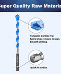 BRSCHNITT concrete drill bit with tungsten carbide tip and quick-fit hex shank; blue spiral flutes