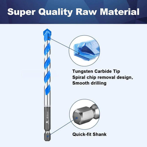 BRSCHNITT concrete drill bit with tungsten carbide tip and quick-fit hex shank; blue spiral flutes