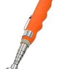 Telescoping Magnetic Pickup Tool With 20 Pound Pull Strength, stainless steel magnet stick shown with orange handle