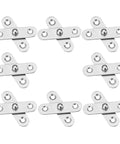 Stainless Steel Hidden Door Hinges Set 12 Pieces Corrosion Resistant Rotatable Cabinet Hinge Kit For Office And Home Use