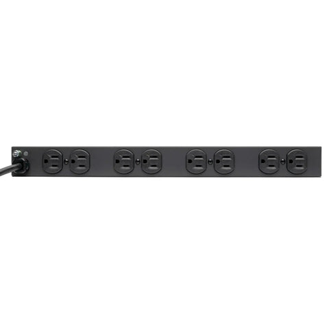Beefy 14 Outlet Rack Mount Surge Protector Power Strip PDU For IT Pros 15A 120V 3000 Joules With 15ft Cord 5-15P Plug 1U Horizontal Mount