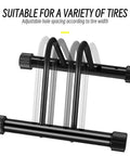 Beefy Heavy Duty Bicycle Parking Stand Floor And Wall Mounted Rack with rustproof carbon steel frame, suitable for various tires.