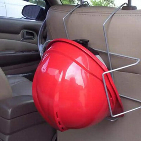 Heavy Duty Hard Hat Holder For Truck Seats And Office Doors, Easy Install Rust Resistant Steel Rack With Adjustable Bars Fits Over Vehicle Seat