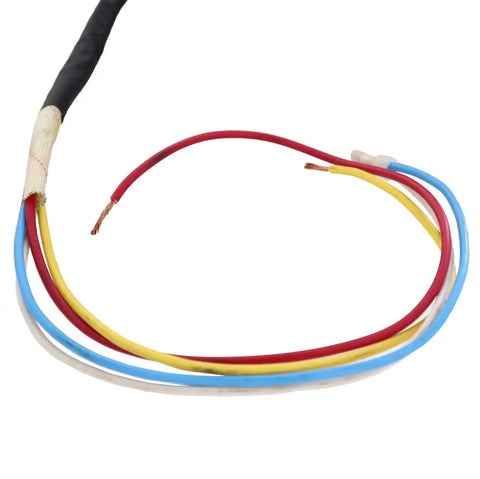 Rugged Replacement Motor And Gearbox For Sdt 1215 Pipe Threading Machine wiring harness with red, blue, yellow, and white wires.