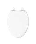 Heavy Duty Elongated White Toilet Seat Featuring Quick Release Hinges And Grip Tight Bumpers For Dead Simple Mounting And Super Fast Cleaning