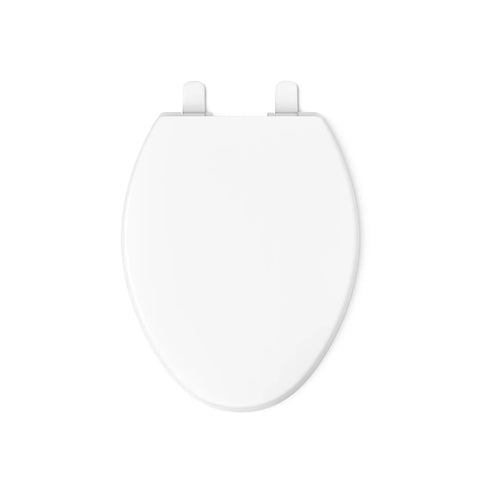 Heavy Duty Elongated White Toilet Seat Featuring Quick Release Hinges And Grip Tight Bumpers For Dead Simple Mounting And Super Fast Cleaning