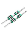 Heavy Duty High Precision Linear Guide Rail Kit Featuring Two Inch Eight HGR15 Slotted Rails With Fourpcs HGH15CA Slider Blocks For Smooth CNC Axis Motion And Zero Friction Movement In Any DIY Project Setup, two HGR15 rails with four slider blocks