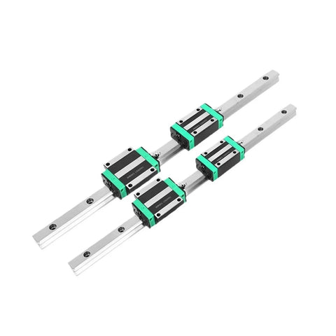Heavy Duty High Precision Linear Guide Rail Kit Featuring Two Inch Eight HGR15 Slotted Rails With Fourpcs HGH15CA Slider Blocks For Smooth CNC Axis Motion And Zero Friction Movement In Any DIY Project Setup, two HGR15 rails with four slider blocks
