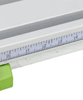 Close-up of the ruler and adjustment mechanism on the Heavy Duty Aluminum Cross Slide Table For Bench Drill Press.