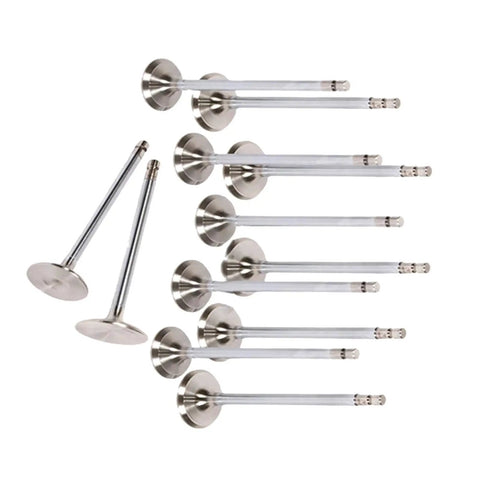 Must-Have Engine Timing Chain Kit With Heavy Duty Metal Links Plus Full Overhaul Gasket Set For Intake And Exhaust Valves Fits Toyota 1NRFE Subaru Trezia Models To Save Cash On Maintenance. Stainless steel engine valves set on white background