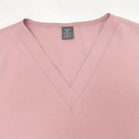 V Neck Quick Dry Scrub Set For Beauty Salons And Pet Shops Pink XL top with comfortable and breathable fabric detail