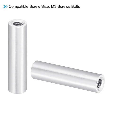 Heavy Duty Aluminum Standoff Spacer Nuts 12 Piece Pack For M3 Bolts Offering Kick Ass Durability With Top Shelf Silver Polish. M3 spacer nuts.