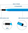 Wacky Rig Tool With Silicone O Rings Kit For Fishing Worms, 6061 aluminum alloy tool, dimensions and material details shown