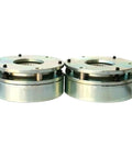 Two Amazon CZPBXOX micro power-loss electromagnetic brake units, round silver with flange mounting and central bore.