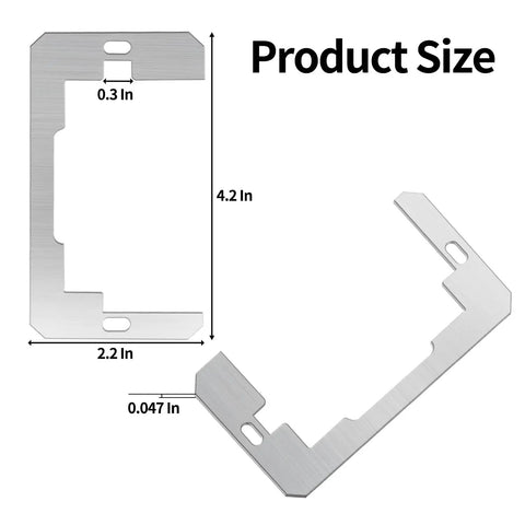 Galvanized Metal Outlet Spacers 2 Pack Flush Fit Device Leveling Plates 4.2 x 2.2 inches waterproof metal design