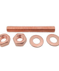 Built To Last M8 Copper Thread Rod Set With Hex Nuts And Flat Washers 2 Rods C11000 Red Copper 8mm Thread 50mm Length Apiece