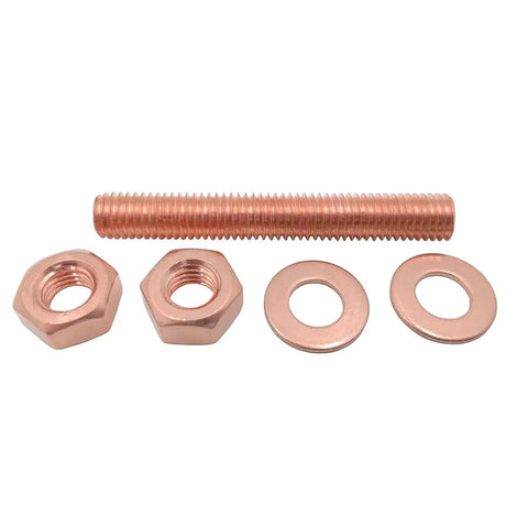 Built To Last M8 Copper Thread Rod Set With Hex Nuts And Flat Washers 2 Rods C11000 Red Copper 8mm Thread 50mm Length Apiece