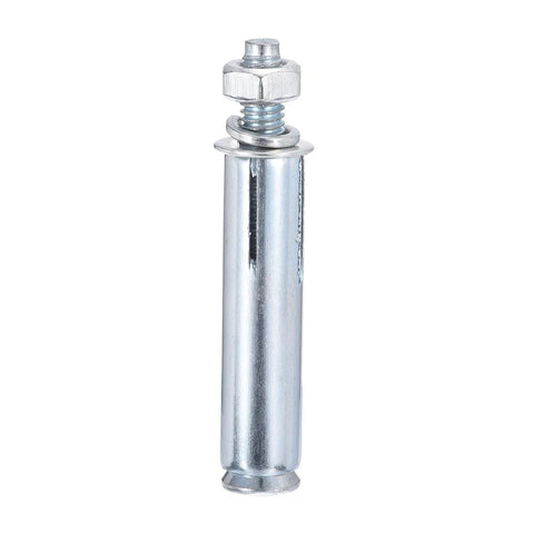 1/4 Inch Hex Nut Sleeve Anchors, 2-1/4 Inch Length, 20 Pack For Concrete Dry Brick And Block Walls, Carbon Steel Silver Finish