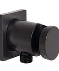 Matte Black Supply Ell And Hand Shower Holder Mount For Lura Wand And Hose Clutter Free Bathroom Organizer Durable Metal Construction Easy Wall Mount Includes Hardware Sleek Modern Bracket