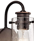 Braelyn 9.5 Inch Olde Bronze One Light Wall Sconce With Clear Seeded Glass Dope Industrial Vanity Lighting For Bathrooms