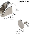 Dimensions of Premium Four Piece Magnetic Cabinet Door Catch Kit With Durable Iron Spur Mount And Classic Nickel Finish