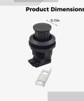 2 Pack Black Plastic Push To Close Latches With Embedded Push Button, 1.5 Inch Cabinet Locks For RVs And Camper Cupboards