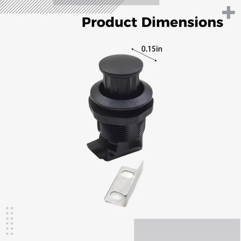 2 Pack Black Plastic Push To Close Latches With Embedded Push Button, 1.5 Inch Cabinet Locks For RVs And Camper Cupboards