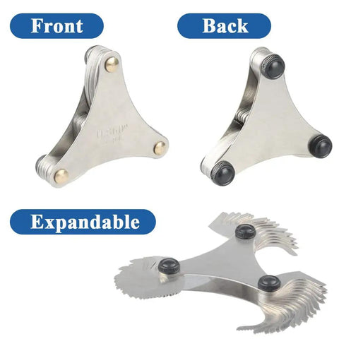 51 Piece Thread Pitch Gauge Set For SAE Threads Stainless Steel Screw Pitch Gauge With 60 Degree Center 4 To 84 TPI