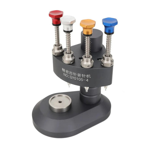 High-Precision Watch Hand Setting Tool with Four Pin Pressers and Needle Loader, ideal for watchmakers and horology hobbyists