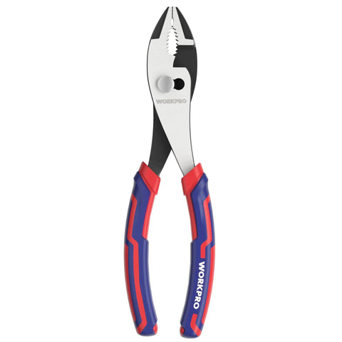 8 Inch Slip Joint Pliers With Large Soft Grip And Rust Prevention Finish For Heavy Duty Grip, 3 Zone Serrated Jaw Forged From High Carbon Steel