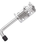 Close-up of Two Pack Heavy Duty 304 Stainless Steel Spring Latch Lock 6.5 Inch for exterior door cabinet trailer hardware.