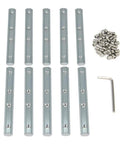 10 Pcs Straight Line Inside Connector Brackets With M5 Screws For 6mm T Slot Aluminum Extrusion 2020 Series, showing connectors and screws.