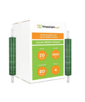 Built Tough Dark Green Plastic Stretch Wrap With Slick Self Adhesive Cling And Easy Grip Core Handles 20 By 1000 Feet Heavy Duty 80 Gauge Bundling Film For Moving Shipping 4 Rolls displayed with box.