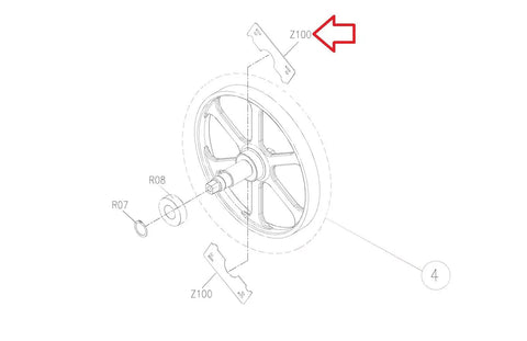 Illustration of Tool Assembly 110 X 40 1.2t Replacement Part 1000339507 For Stationary Bike with component details