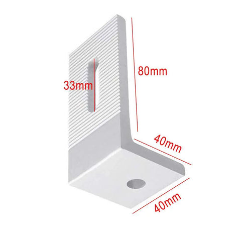 Durable Aluminum Roof Mount L Foot Brackets For Sloped Tin Roofs, 80x40x33mm, Adjustable Rail Positioning, Side View