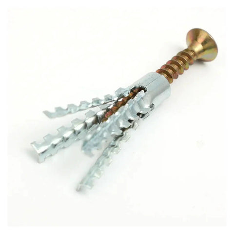 100 Pc Self Tapping Serrated Expansion Tube Screws for Concrete Walls DIY Ready No Fuss Mounting Quick Self Drilling Plugs