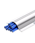 Slick Metal Cable Raceway Kit For Home And Office 100cm Cord Cover Wire Hider with blue cables inside.