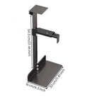 Rock Solid Under Desk Pc Mount Heavy Duty Steel Bracket shows dimensions, securely cradles your tower case to save floor space.