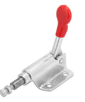 Push-Pull Clamp With Quick Toggle Action For Secure Hold On Workpieces Delivers Up To 60kg 132lbs Beefy Clamping Power, 10mm Range, Great For Woodworking And Metalworking Projects GH-36070 red-handle steel push-pull clamp, mounted base