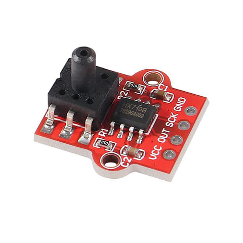 Red DWEII air pressure sensor module board for Arduino; 3.3–5V digital output, labeled VCC OUT SCK GND.