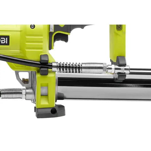 Cordless Grease Gun Kit With 2.0Ah Battery And Charger, 10000 PSI High Pressure, side view showing hose and handle details