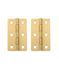 Rotating Concealed Hinges for Doors and Cabinets, 4 Pack, 6 Eye 45x27mm Folding Butt Hinges, gold finish