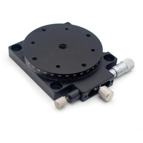 R-Axis Rotary Stage With 360-Degree Coarse Rotation And Fine-Tune Range Of Five Degrees Through A Micrometer Drive RS60-L