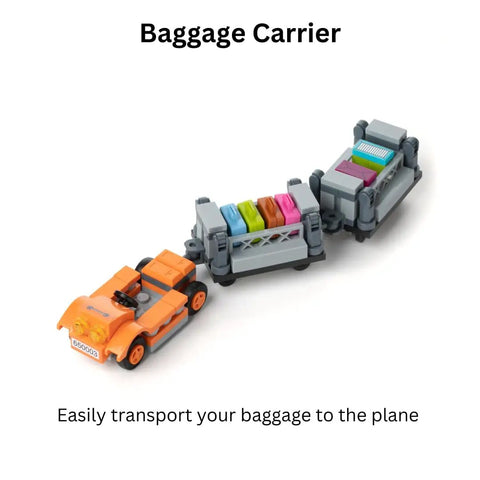 Baggage carrier from Airplane Building Block Set With 633 Pieces For Kids And Adults, Aviation Series Construction Kit.
