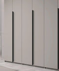Sleek wardrobes with Hidden Door Knob Set With Concealed Handles for cabinets, showcasing low profile aluminum drawer pulls, 600mm long.