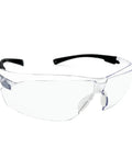 Hella Durable Wraparound Safety Glasses With Anti Fog Scratch Proof Polycarbonate Lenses For Yard Work Lawn Mowing Shooting And Outdoor Adventures. Clear lenses with black temples.