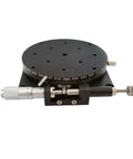 Motorized Rotary Positioning Stage PT-R100 Precision Fine-Tuning Slide Table 100mm with 49N Load Capacity and Worm Gear Drive