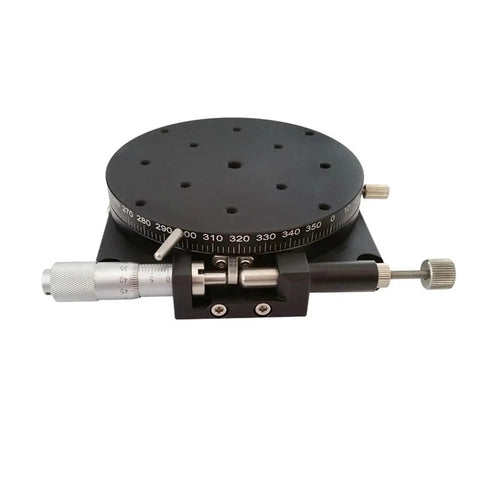 Motorized Rotary Positioning Stage PT-R100 Precision Fine-Tuning Slide Table 100mm with 49N Load Capacity and Worm Gear Drive
