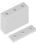 Heavy Duty 12 Pcs 3 Hole 2020 Aluminum Joining Plates For 2020 Series Extrusion Profiles Mending Plates With 7 Gauge Thickness 2 3 8 Inch Long By 11 16 Inch Wide Holes 7 32 Inch Diameter Great For Linear Extension And Overlap Connections, stacked and single plate
