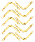 Beefy Heavy Duty Box Lid Support Hinges Gold Tone Iron Folding Hinges 10 Pack With Reliable Mechanism displayed in open position